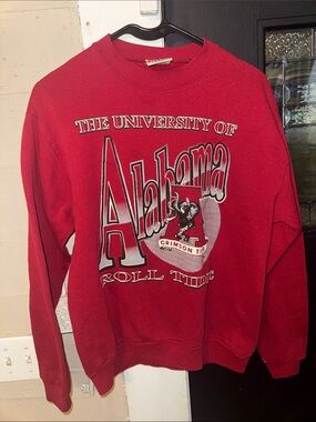 Red Oak The University of Alabama Youth XL Red Crewneck Sweatshirt VTG